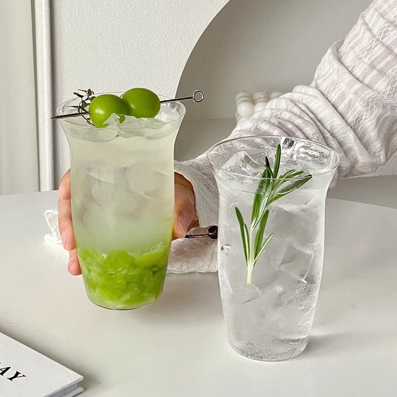 Tazas de vidrio ultra delgadas de cristal ligero hechas a mano tazas de frutas frías tazas de té de hielo tazas de café americanas tazas de cóctel tazas