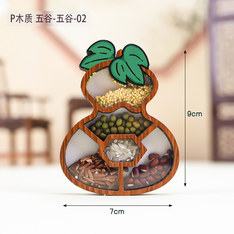 木质五谷丰登文创冰箱贴国潮旅行纪念品礼品中国风立体装饰磁吸贴|undefined