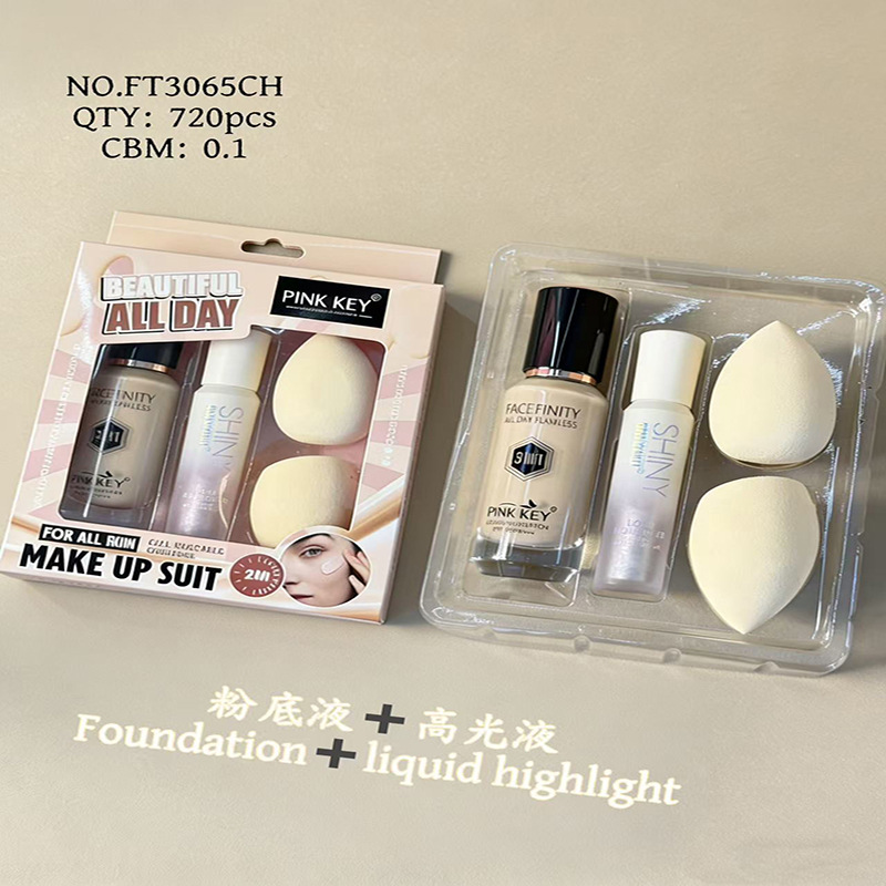 Set de Maquillaje con Base e Iluminador Iluminador y Unificador de Tono para Rostro