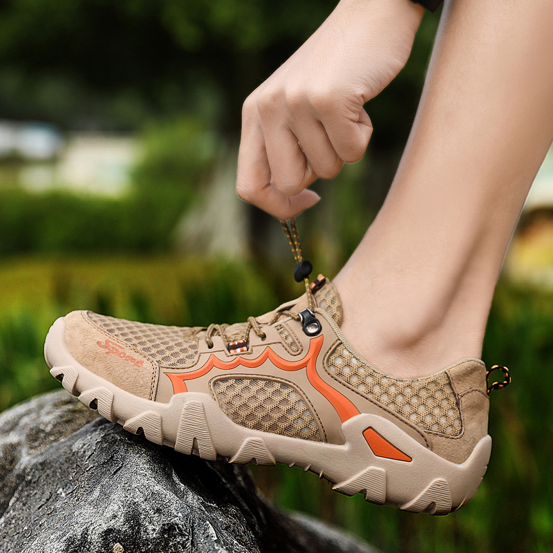 Zapatos de hombre transfronterizos de verano nuevos zapatos deportivos transpirables de malla zapatos casuales de malla suave al aire libre zapatos de montaña para hombres