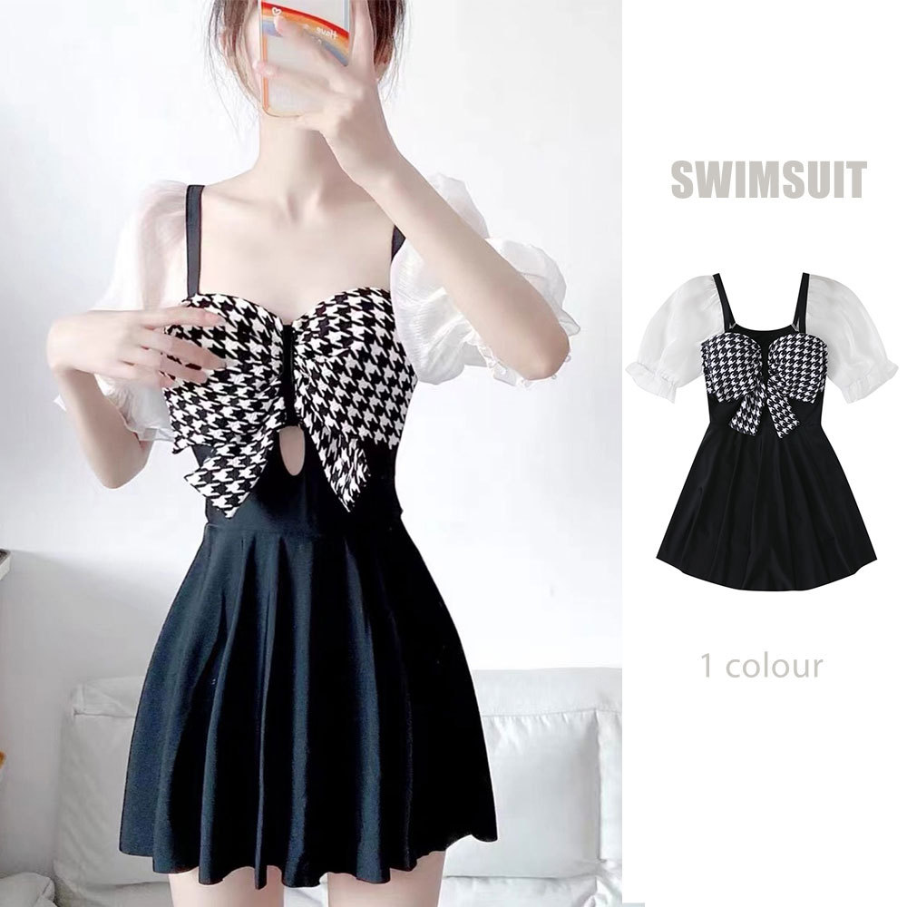 Trajes de baño para mujeres 2022 nuevos con pantalones planos conservadores dulces chicas delgadas cubiertas de arco termal trajes de baño al por mayor