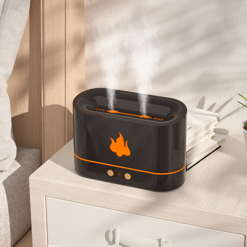 Aroma Diffuser & Mood Light – USB-Powered Square Humidifier With 2 Mist Outlets, 7-Color LED, Auto Shut-Off (500ml, ABS+PP, For 21-30㎡ Rooms)_voghion.com