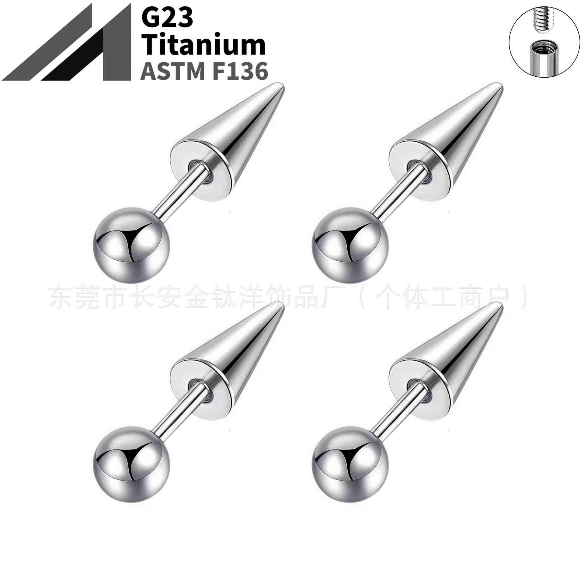 16G labret stud size and finish detail