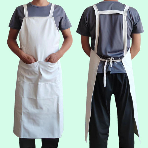 Leather Apron with Fleece Lining, Shoulder Strap Apron, Waterproof and Oil-Resistant Thick Restaurant Kitchen Neck Apron Manufacturer Wholesale