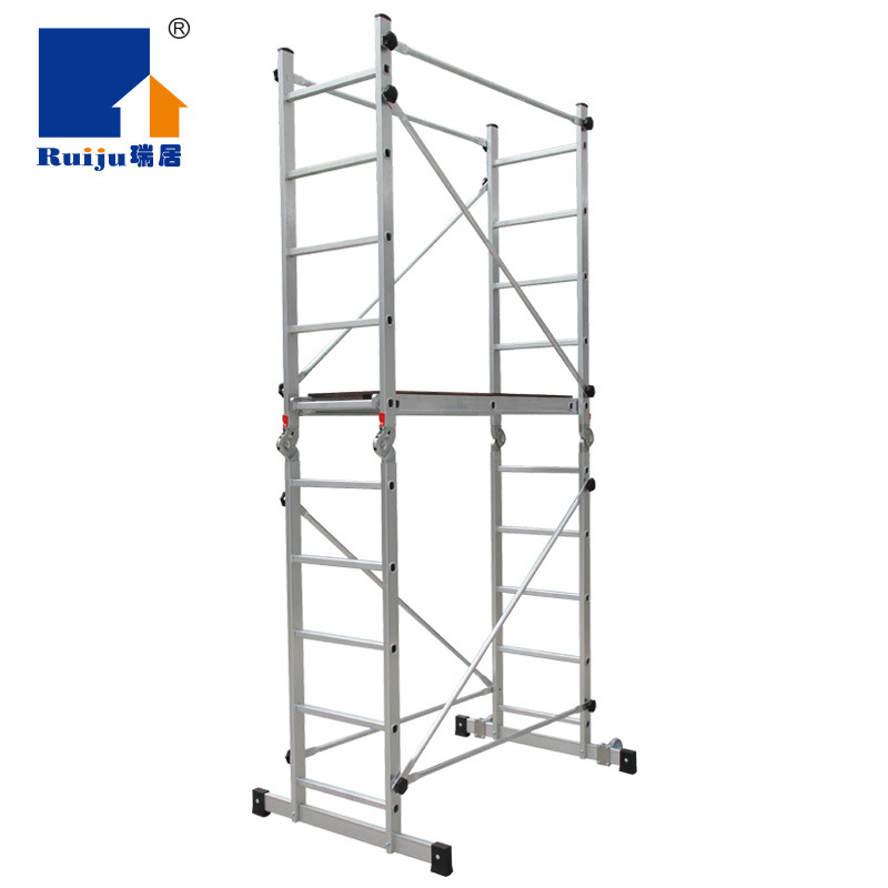 瑞居折叠铝合金快装脚手架移动便携工程梯装修爬梯平台梯子