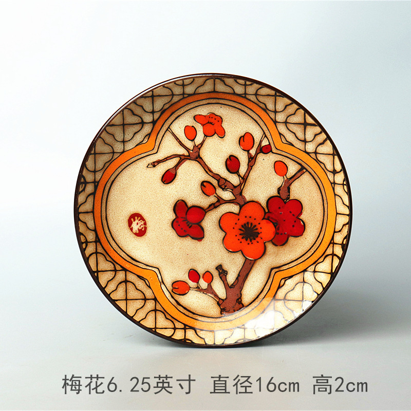 創意的な手描きの釉薬の下で色彩の陶磁器の皿の家庭用の野菜の皿の冷たい野菜の皿の果物のお菓子の皿の6寸は骨の皿のかすの皿を吐きます。|undefined