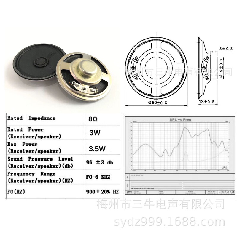 2inch SpeakeR 50mm HoRn 3W Watt 8 Ohm R50mm InteRnal Magnetic Full PapeR SpeakeR 50mm5CM8 Ohm 3 Watt W8 Ohm R