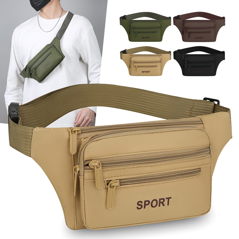 New Men's Waist Bag for Outdoor Sports, Mountaineering, Travel, Cross-Body Chest Bag, Versatile, Wear-Resistant, Multi-Functional Mobile Phone Bag for Travel