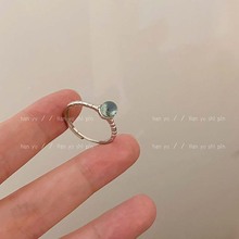 简约新款月光石戒指开口可调节小众设计时尚食指戒个性冷淡风指