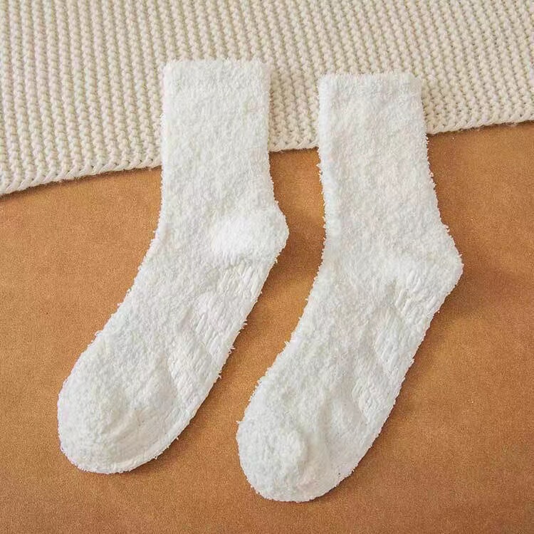 Cross-Border Non-Shedding Half-Velvet Maternity Socks, Autumn and Winter Socks, Coral Fleece Yoga Socks, Mid-Calf Socks, Zhuji Socks
