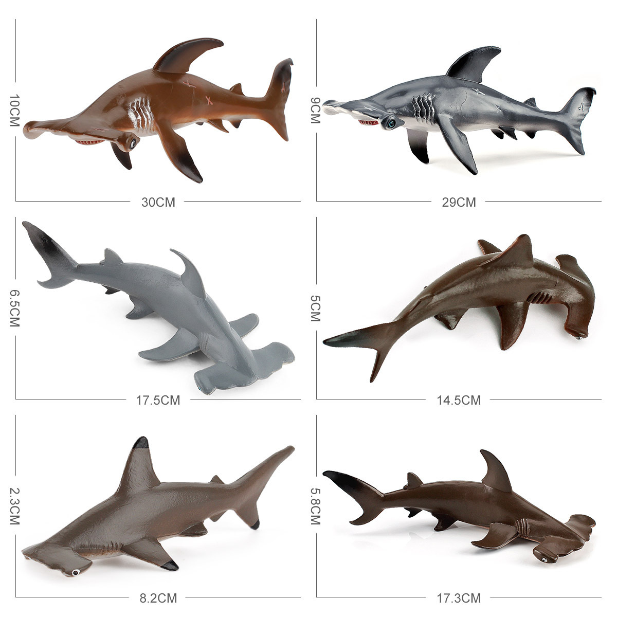 Transfronterizo Amazon niños simulación cognitiva animal marino tiburón martillo modelo Vida Marina tiburón decoración juguete