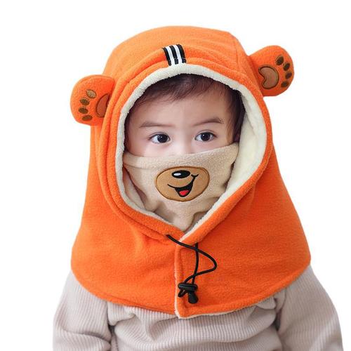 Foreign trade new hat and scarf kit cute cartoon baby warm hat Korean version winter baby hat K045