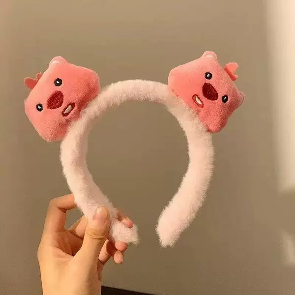 Beaver double-headed plush headband