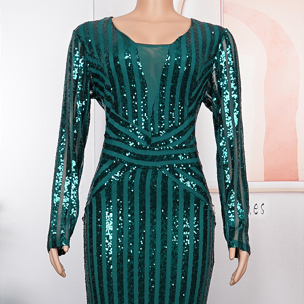 Elegant Women's Evening Dress With Sequins For Banquet Occasions_voghion.com