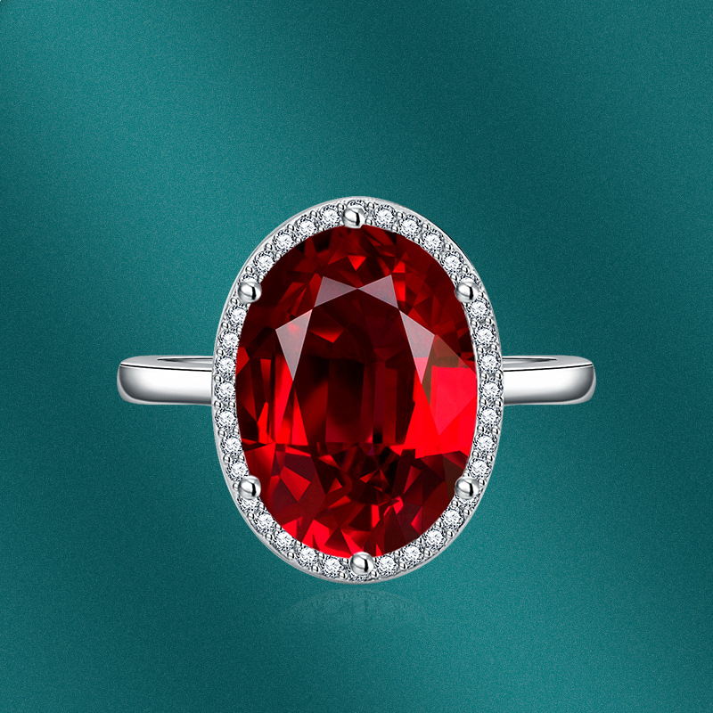 Fashion Oval Copper Inlay Zircon Rings 1 Piece