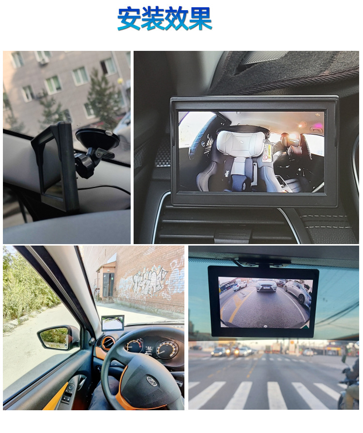 Portable Monitoring Pillow Smart carplay Auto Cargo Inverted Image Folding Head-up Screen 5 Inch Ahd Car Display