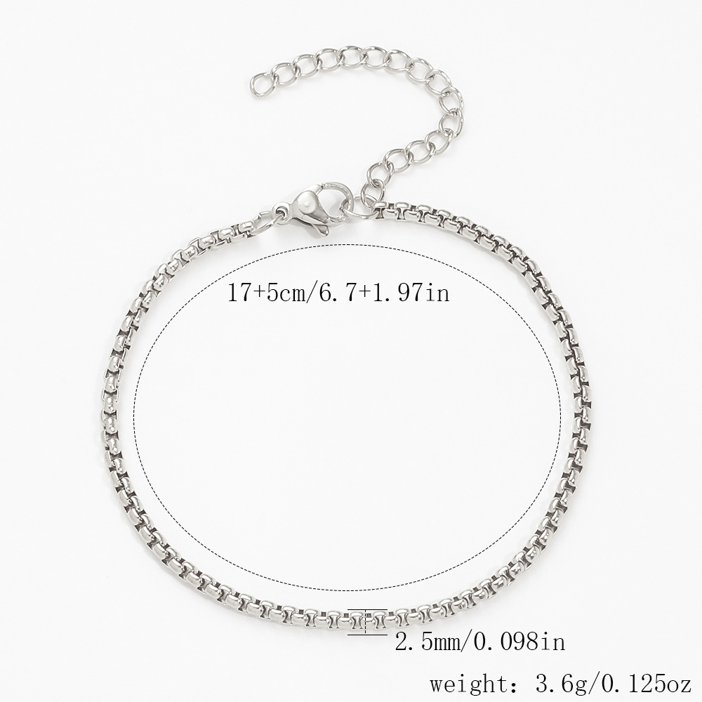 스틸 컬러 [2.5 사각 진주] 17+5cm