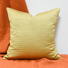 金色沙发方形抱枕几何图案样板间酒店设计师软装双面提花肌理靠枕