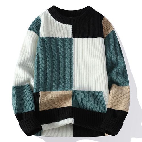 Cross-border best-selling men's half-high collar loose warm knitted sweater, large men's clothing, direct sales from the manufacturer