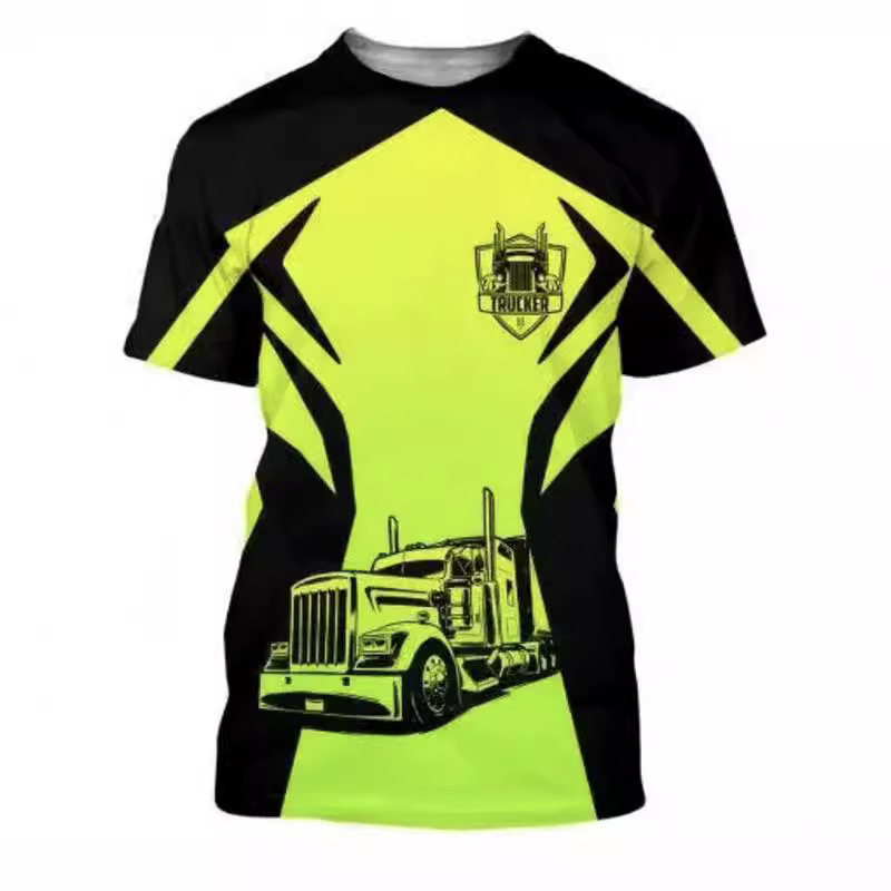 Men's 3D Trucker Short-Sleeve Workwear T-Shirt, Oversized, Fully Managed, Stable Supply, Men's Trucker Clothing