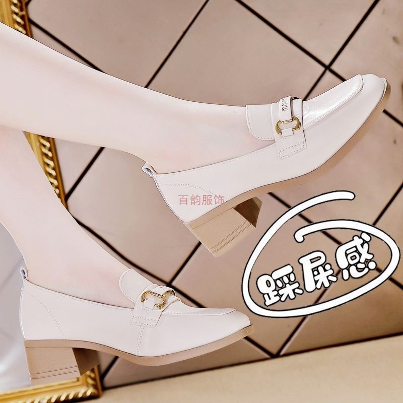 软底小皮鞋女2025新款英伦风女鞋软底防滑高更鞋乐福鞋单鞋女夏季