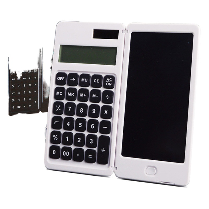 Calculadora solar tablero de escritura plegable portátil estudiante tablero de escritura calculadora electrónica oficina de negocios regalo