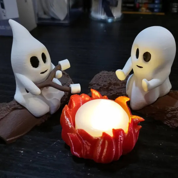 Ghost Campfire Gathering幽灵篝火聚会树脂摆件万圣节装饰|undefined