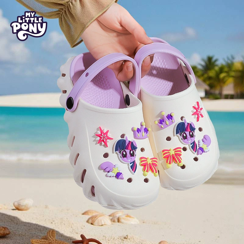 Сандалии и тапочки для девочек My Little Pony. Летние нескользящие детские туфли принцессы среднего и большого размера для девочек. Детская обувь-крокодил оптом.