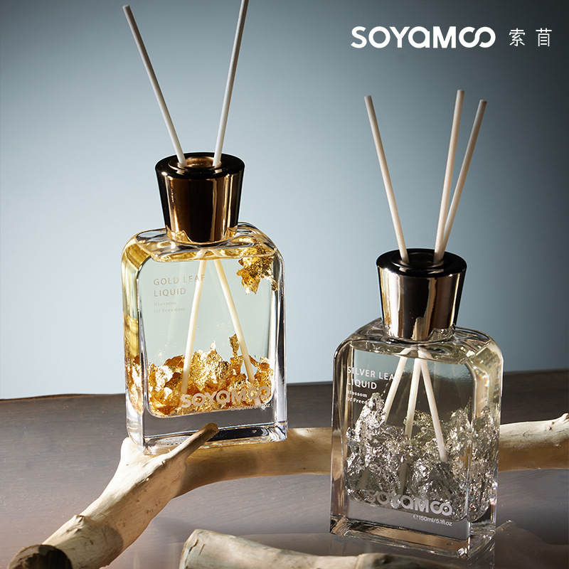 Gold Foil Flameless Aromatherapy Liquid Wholesale Rattan Essential Oil Aromatherapy Gift Home Indoor Fragrance Ornament Birthday Gift