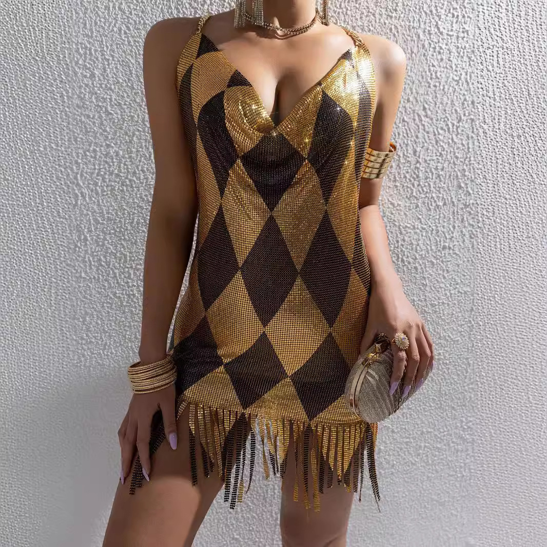fashionable summer metal sexy dress