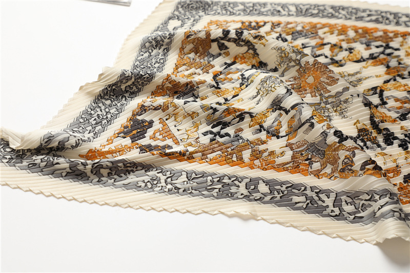 Square Pleated Diamond Simulation Silk Scarf For Women_voghion.com