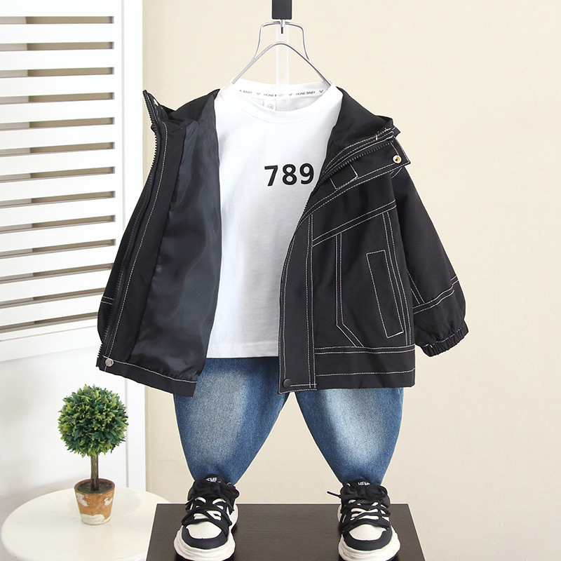 6066 Chaqueta de chaquetas para niños Primavera y otoño 2024 Nuevo estilo Ropa para niños Chaquetas de estilo occidental Tesoro para hombres Otoño Casual