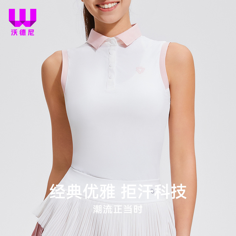 Camiseta deportiva de verano sin mangas chaleco de tenis de acondicionamiento con collar polo al aire libre transpirable seco rápido chaqueta de golf