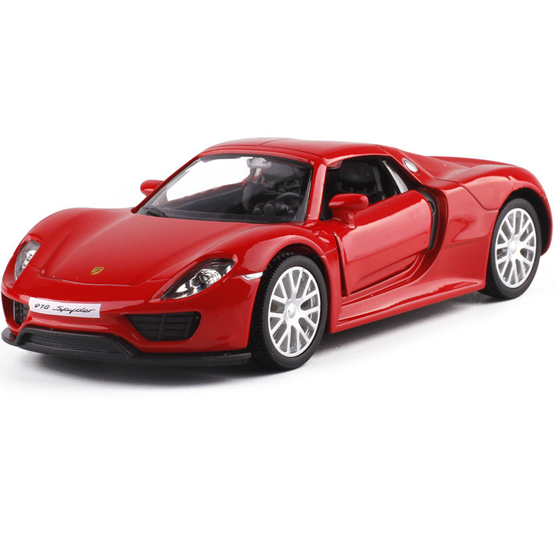 Ma Ke, modelo de coche de aleación 1 a 36 Porsche 918 coche deportivo, luz silenciosa, colección de modelos de coche de juguete para niños