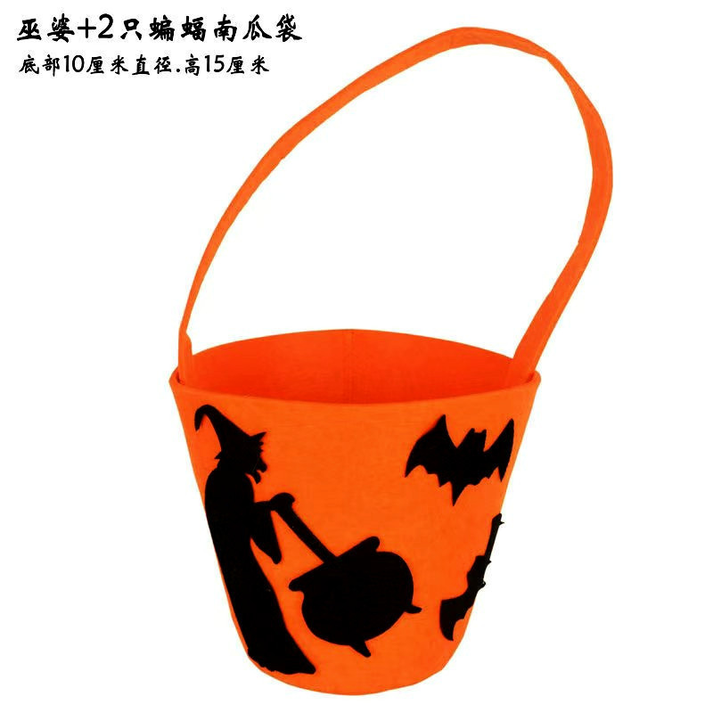 新しいフェルトキャンディーバッグ不織布ハンドバッグクリスマスギフトバッグハロウィンギフトカボチャバケツ卸売|undefined