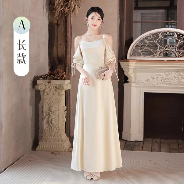 Long, champagne color