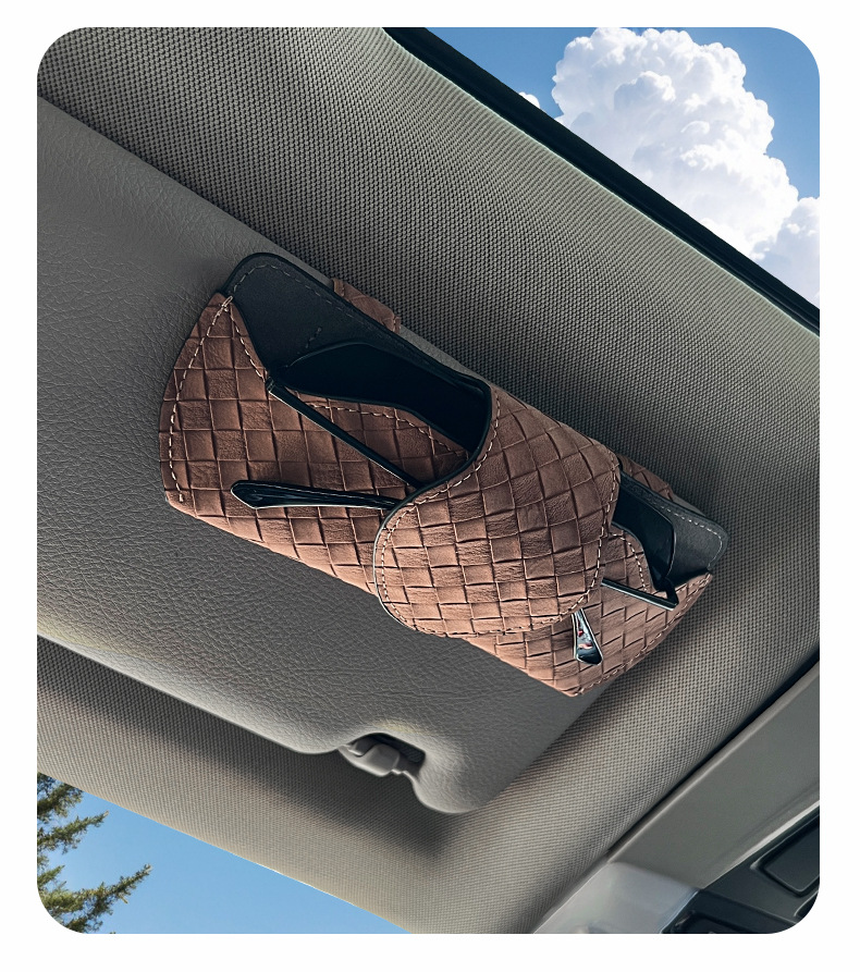 Car glasses case, sun visor glasses case, in-car automotive interior accessories, glasses holder, sunglasses, glasses bag