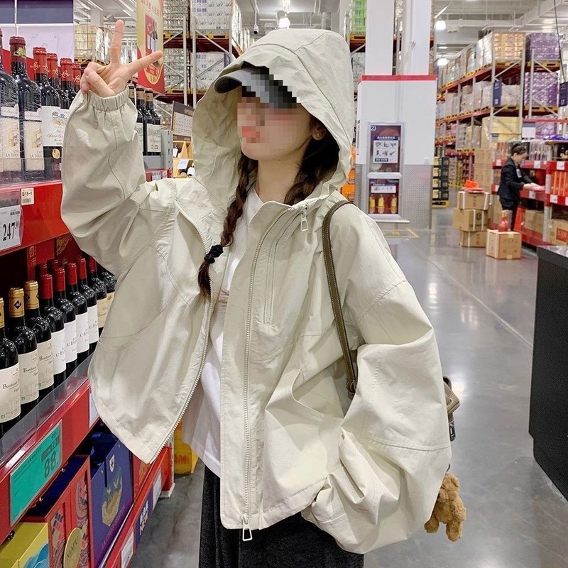 超好看米色短外套女小个子2025春季新款时尚洋气冲锋衣韩系上衣潮|undefined
