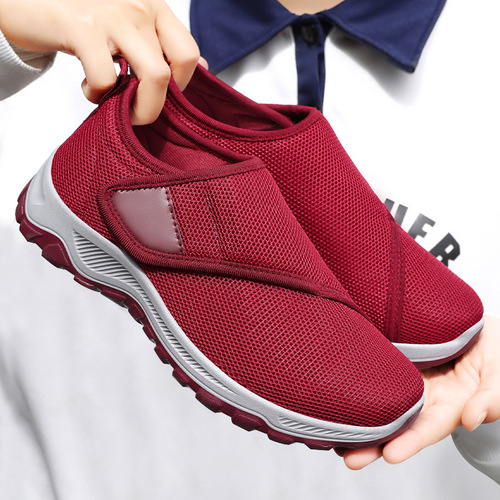 Shoes, women's casual shoes, breathable single-layer shoes, old Beijing cloth shoes, velcro, middle-aged and elderly women's shoes, soft sole, comfortable women's shoes
