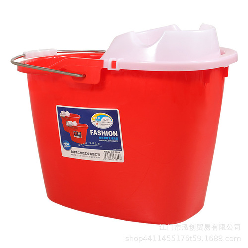 Hong Kong Pearl River thickened floor mop bucket household old-fashioned mop red bucket cloth bucket portable squeeze bucket hand-pressed cleaning bucket