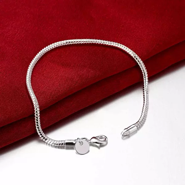 Jinrongxing Cross-Border Special Price Silver-Plated Fashion 3mm Snake Bone Bracelet for Women and Men Versatile Jewelry