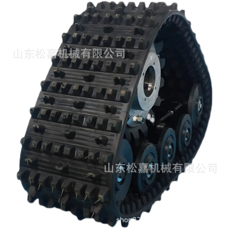 Tractor modificado conjunto de chasis de orugas agrícola cosechadora modificada de cuatro tracciones triangular chasis de orugas de goma