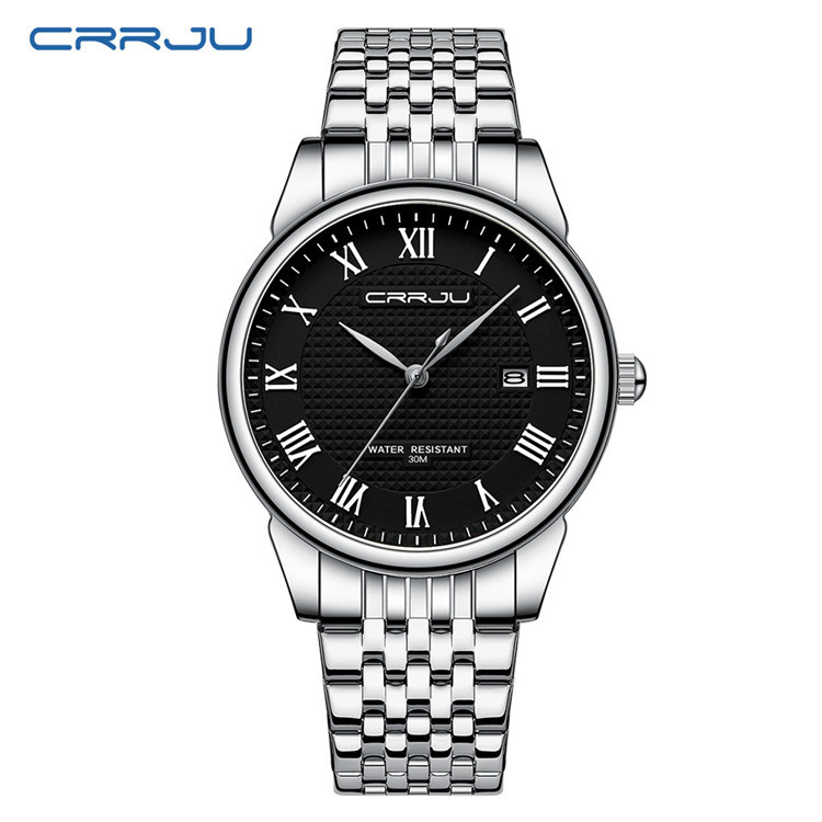 CRRJU/Kajun nuevo reloj 5010 Nueva Correa de Acero reloj de los hombres de comercio exterior de la venta caliente simple Calendario de moda image 7