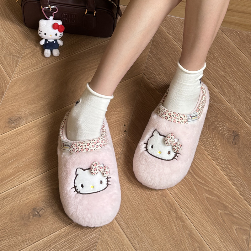 冬天Kitty勃肯鞋女秋冬季新品家用外穿防滑保暖正版三丽鸥棉拖鞋|undefined