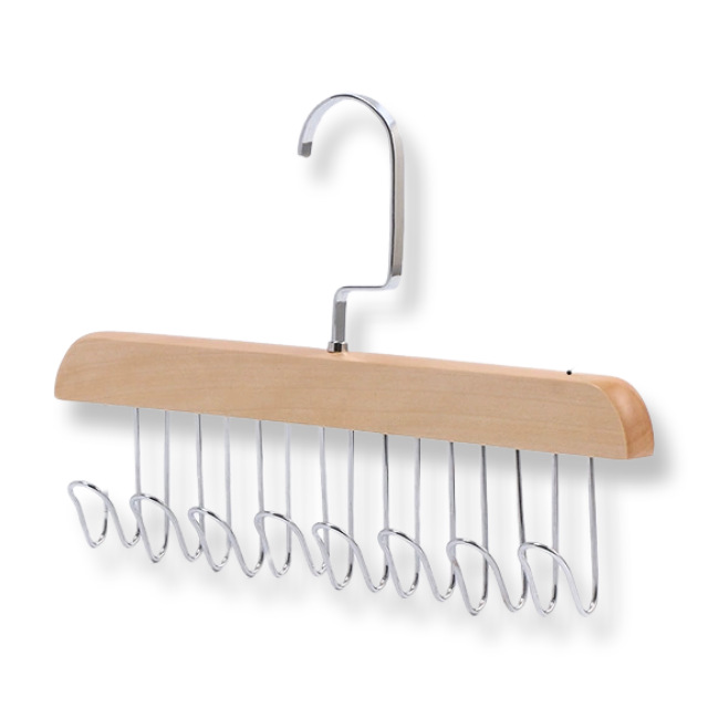 Percha de Madera para Tirantes 1 Pieza, Giratorio de 360°, para Armario y Corbatas