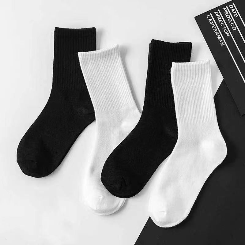Summer Pure Color Versatile Black and White Gray Men's and Women's Sports High Socks Simple Cotton Soft Long Socks Zhuji Socks Wholesale Women Summer Pure Color Versatile Black and White Gray Men's and Women's Sports High Socks Simple Cotton Soft Long Socks Zhuji Socks Wholesale Women