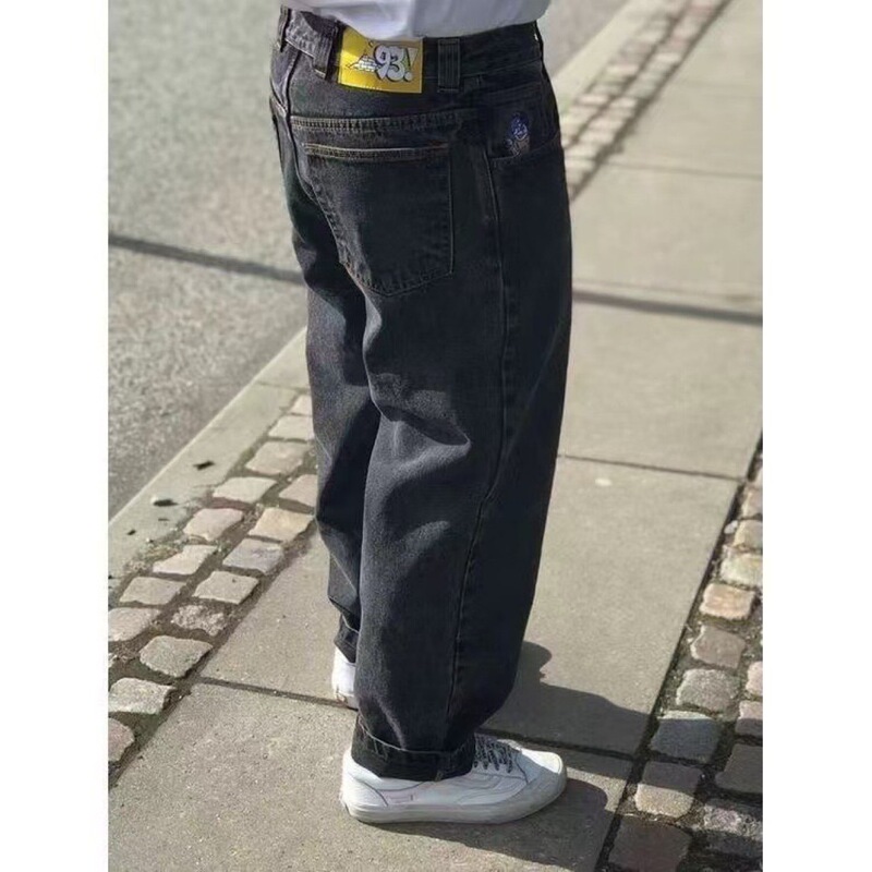 Wang Yibo's Same Style Jeans Skateboard Dlh Loose Wide-Leg Jeans Polar93 Jeans