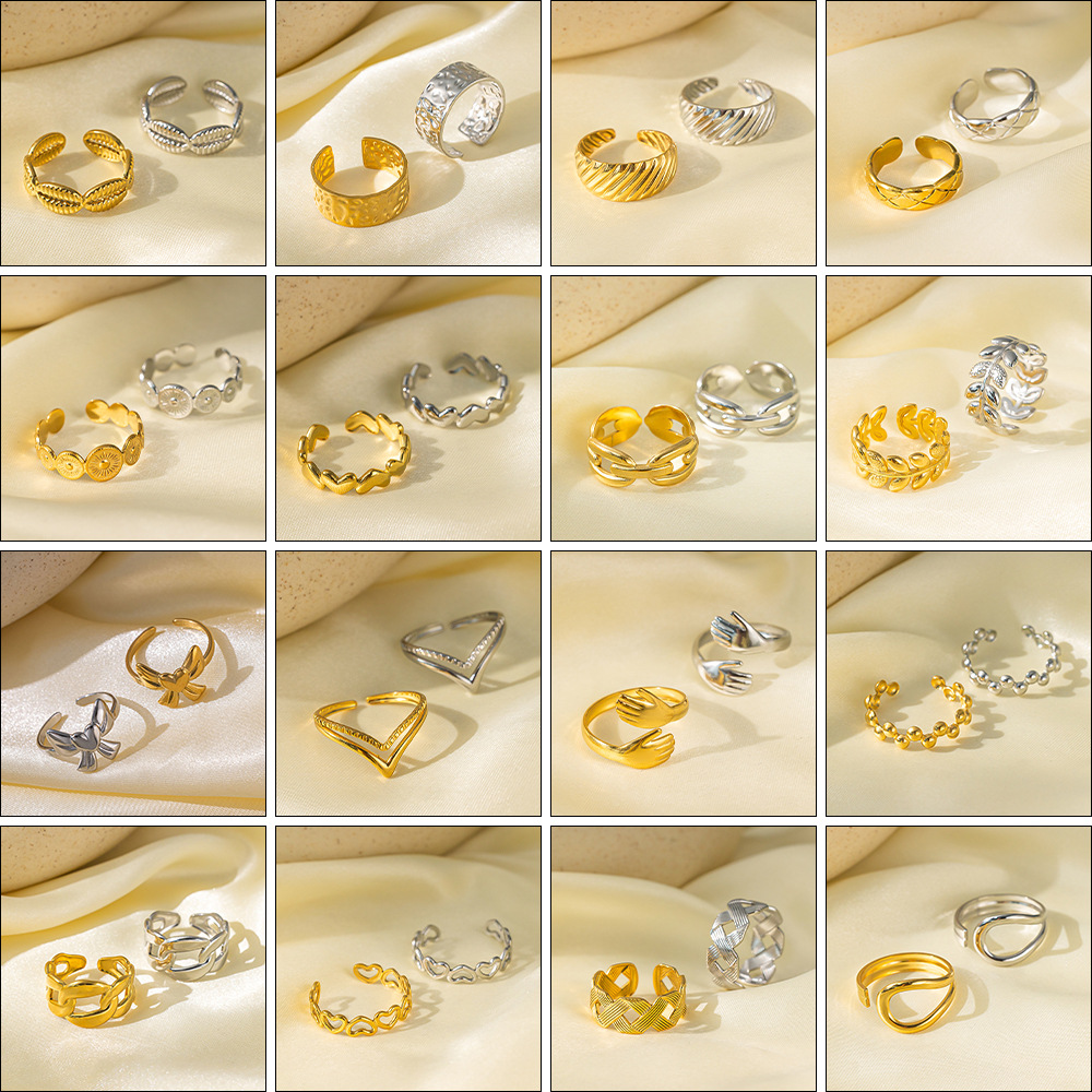 6g Weight PVD Coated Gold Plating Process 18K Gold Plated Plating Material Open Rings Classification 1 Piece Quantity Casual, Daily, Shopping Occasion 304 Stainless Steel Material Heart Shape, Flower, Bow Knot Pattern All Seasons Season Women's Gender Vintage Style, French Style Style Plating Craft Wholesale Jewelry Vintage Style French Style Heart Shape Flower Bow Knot Titanium Steel 18K Gold Plated Plating Open Rings 无