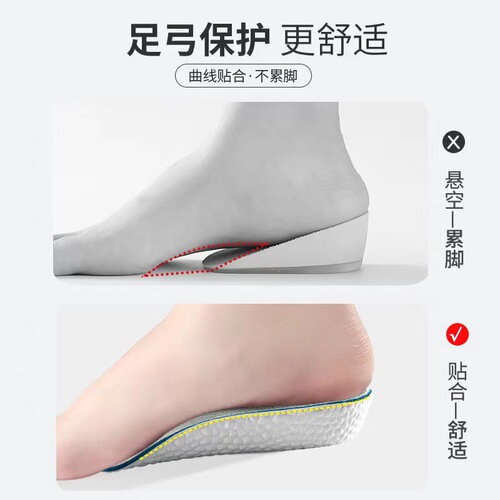 Men's and Women's Invisible Boost Insoles with Arch Support, Soft Sole, Non-Binding, High-Clearance Popcorn Comfort, Summer