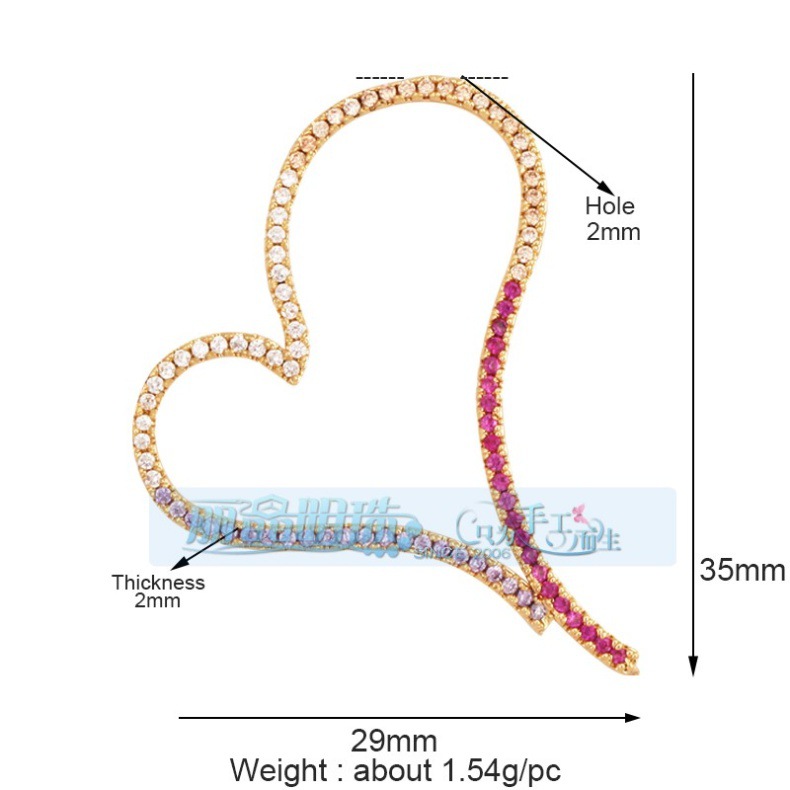3g Weight Pendant Jewelry Making Type DIY Jewelry Accessories Classification 1 Piece Quantity Copper Material Heart Shape Pattern Hip-Hop, Vintage Style Style 1 Piece Copper Heart Shape Pendant 16